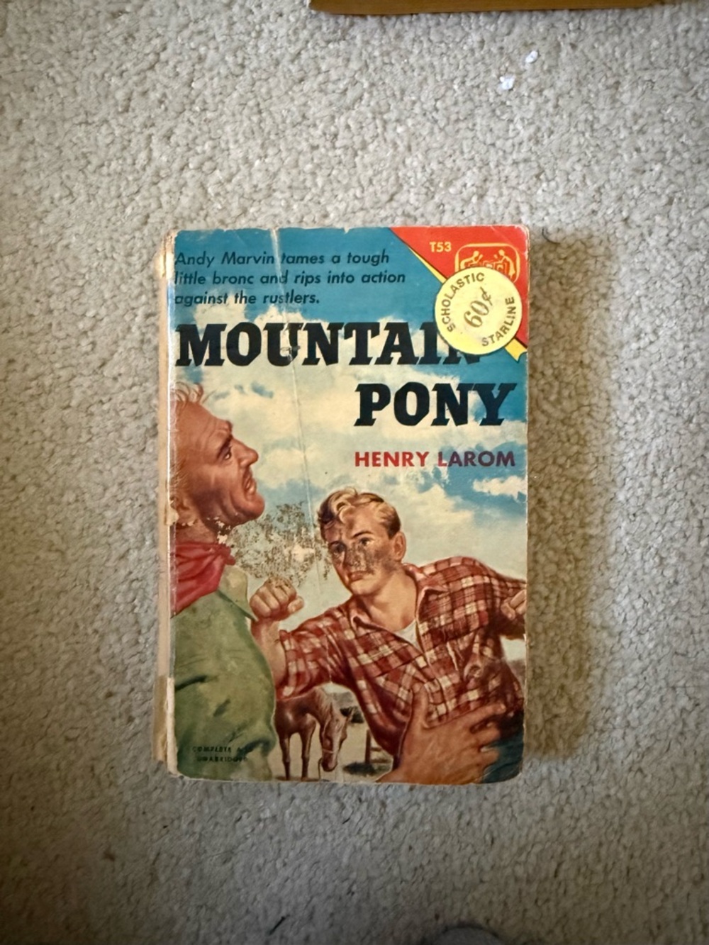 Mountain Pony by Henry Larom Vintage Paperback - Blue & Red Cover